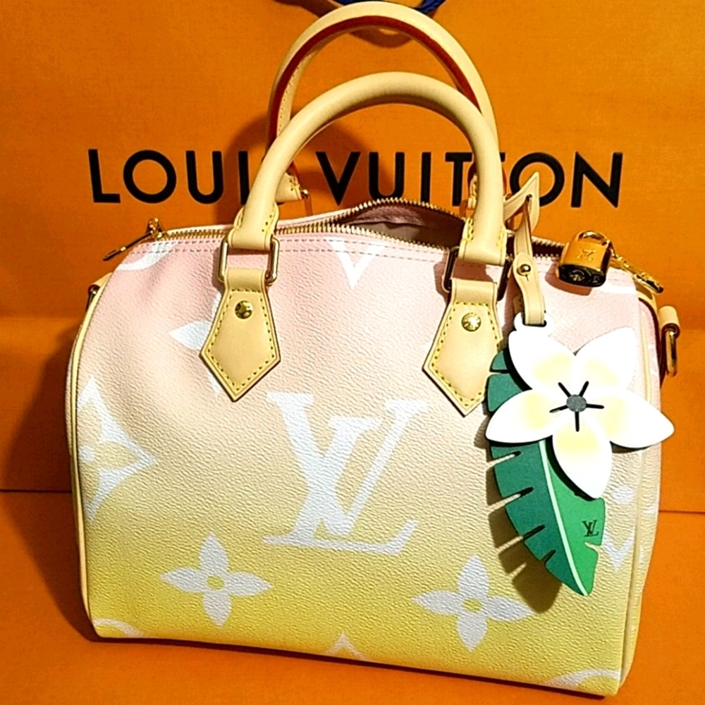 Louis Vuitton By the Pool Speedy 25 Ombre Buttery Yellow Pink Very Rare Ltd Edtn
